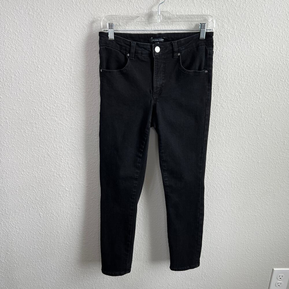 Universal Standard Black Skinny Jeans Women's 6 Mid Rise Stretch Denim Cropped